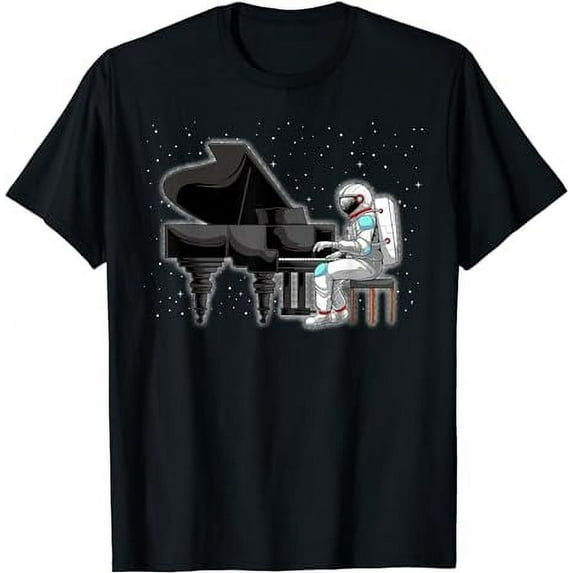 Cool Piano Art For Men Women Keyboard Piano Player Astronaut T-Shirt