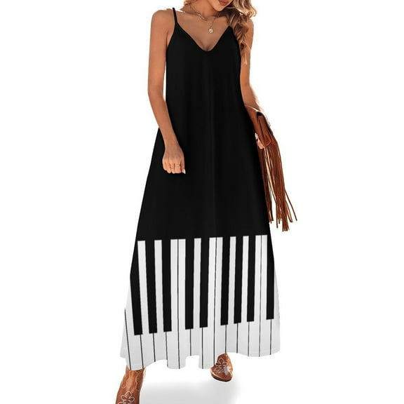 Cool Piano Keyboard Sleeveless Dress Loose Women's Dress Dresses Luxury Evening Dresses