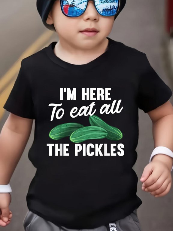 Cool Pickle Art for Men Women Kids Pickled Cucumber LoversCotton Soft Graphic Tee Breathable Playwear T-Shirt