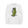 thumbnail image 1 of Cool Pickle "Dill With It" Fun Men's Sweatshirt, 1 of 3