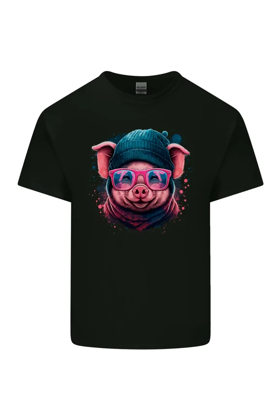 Cool Pig With Sunglasses Funny Farm Animal Bacon Lover Unisex T-Shirt Y1898, Up to Size 5XL