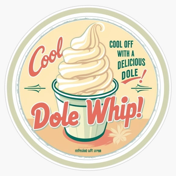 Cool Pineapple Soft Serve Frozen Whip Tropical Dessert Decal For Water Bottle Tumbler Sticker