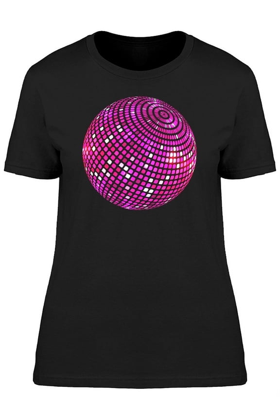 Cool Pink Disco Ball T-Shirt Women -Image by Shutterstock, Female Small