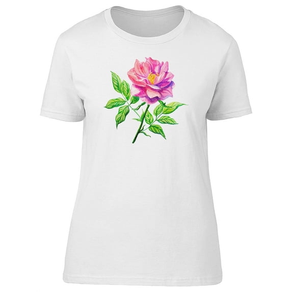 Cool Pink Watercolor Rose Flower Tee Women's -Image by Shutterstock