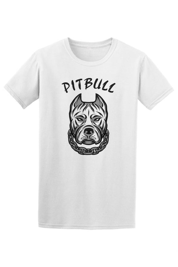 Cool Pitbull Tough Dog Face Tee Men's -Image by Shutterstock