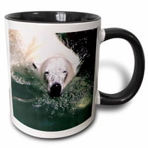 3drose, Cool Polar Bear, 11oz Two-tone Black Mug