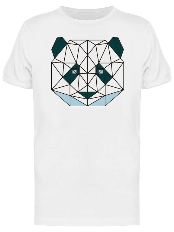 Cool Polygonal Panda Bear Head T-Shirt Men -Image by Shutterstock, Male Large