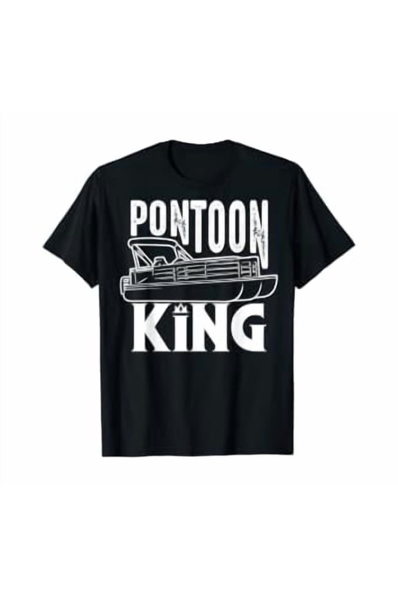 Cool Pontoon King | Funny Boat Captain Fathers Day Gift T-Shirt