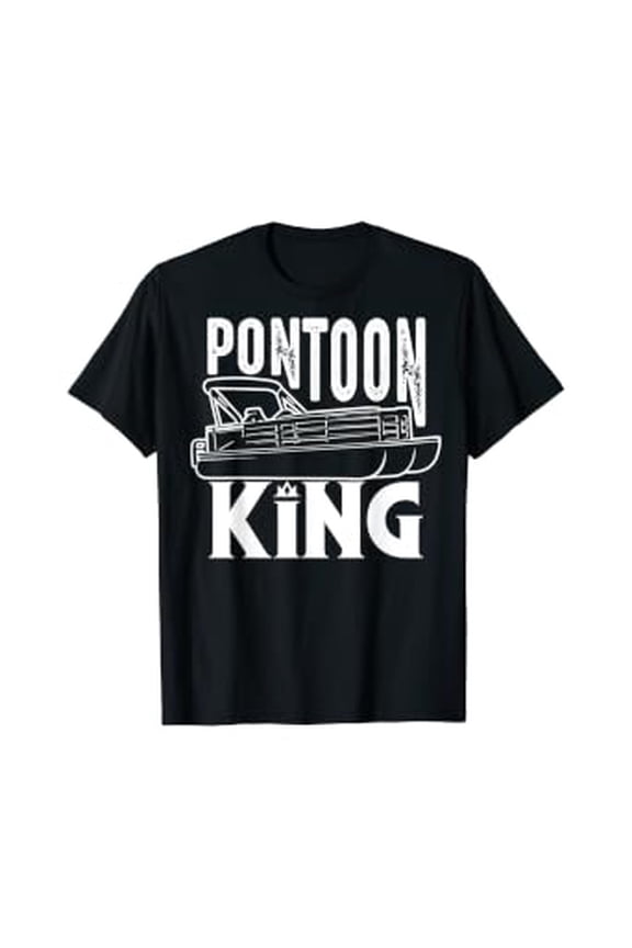 Cool Pontoon King | Funny Boat Captain Fathers Day Gift T-Shirt