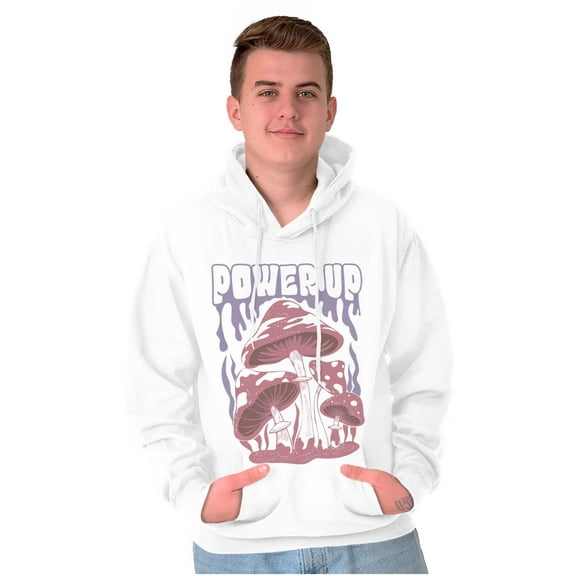Cool Power Up Trippy Mushrooms Hoodie Sweatshirt Women Men Brisco Brands M