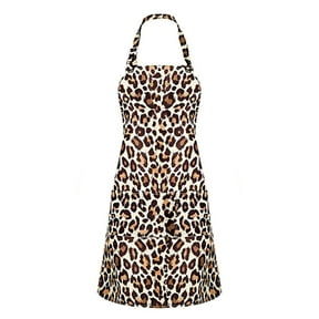 lanema Leopard Pattern Apron Easy Maintenances Apron For Home Commercial Hair Salon Use