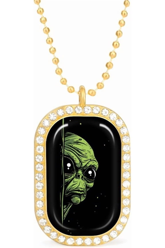 Cool Pro Aliens Novelty Pendant Necklaces for Women Funny Fashion Jewelry Diamond Necklaces for Wedding Birthday Gold Silver[k297]