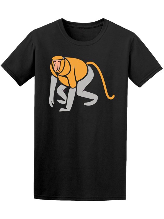 Cool Proboscis Monkey Cartoon T-Shirt Men -Image by Shutterstock, Male Medium