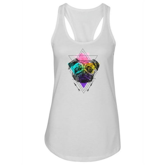 Cool Pug Design Tank Women -Image by Shutterstock, Female Small
