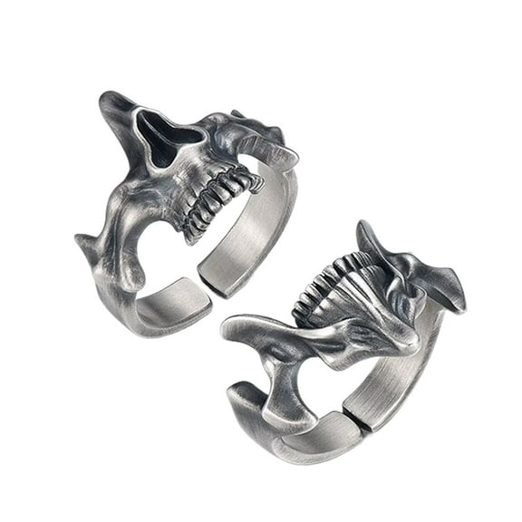 Cool Punk Skull Rings Jewelry Eye Catching Cool Punk Rings Silver Skull Rings for the Modern Men