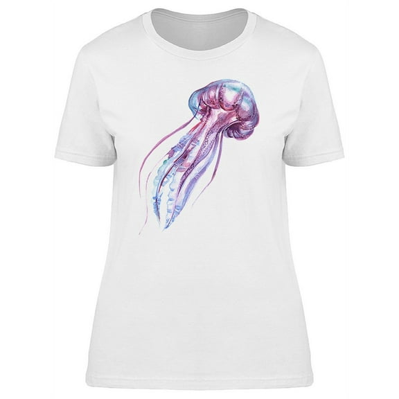 Cool Purple Watercolor Jellyfish T-Shirt Women -Image by Shutterstock, Female x-Large