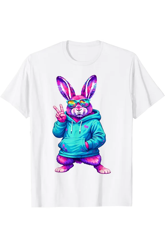 Cool Rabbit Hip Hop Bunny Easter Mens Boys Tee