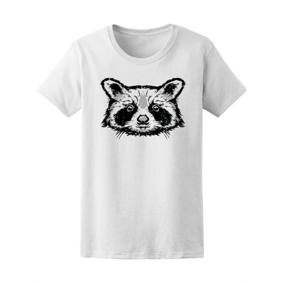 Cool Raccoon Face
 Sketch T-Shirt Women -Image by Shutterstock, Female Small