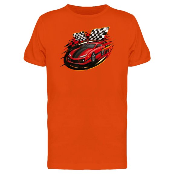 Cool Race Car Cartoon T-Shirt Men -Image by Shutterstock, Male Large