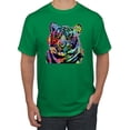 thumbnail image 1 of Cool Rainbow Neon Trippy Jungle Tiger Eyes Animal Lover Men's Graphic T-Shirt, Kelly, Medium, 1 of 3