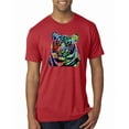 thumbnail image 1 of Cool Rainbow Neon Trippy Jungle Tiger Eyes Animal Lover Mens Premium Tri Blend T-Shirt, Vintage Red, 2XL, 1 of 3
