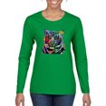 thumbnail image 1 of Cool Rainbow Neon Trippy Jungle Tiger Eyes Animal Lover Womens Graphic Long Sleeve T-Shirt, Kelly, Medium, 1 of 3