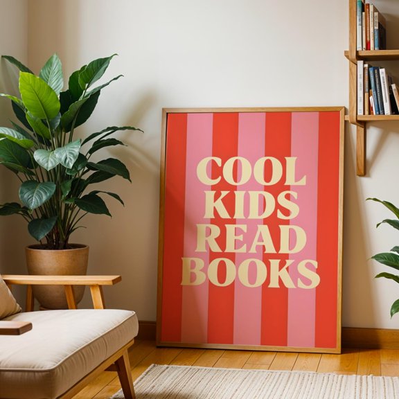 Cool Read Books Poster Book Wall Art Inspirational Classroom Room Poster Book Nook Bookish Poster