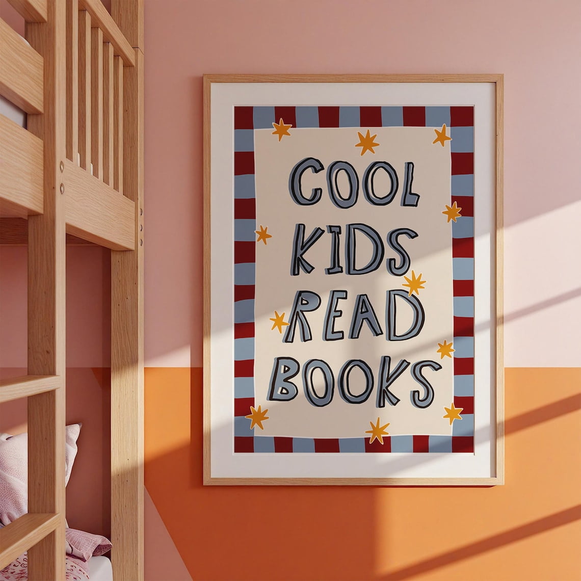 Cool Read Books Poster, Reading Nook Typography And Playroom Library ...