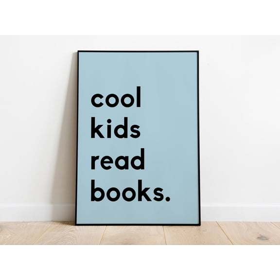 Cool Reading Books Illustration Wall Art for Room, Unframed Canvas Size 8x12