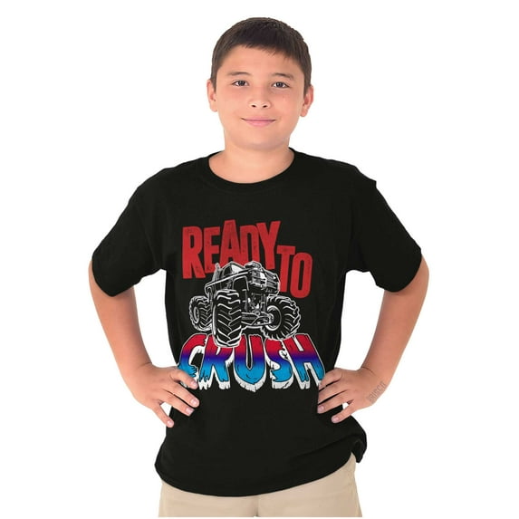 Cool Ready To Crush Monster Truck Boys Kids T Shirt Tees Tops Teen Brisco Brands XS
