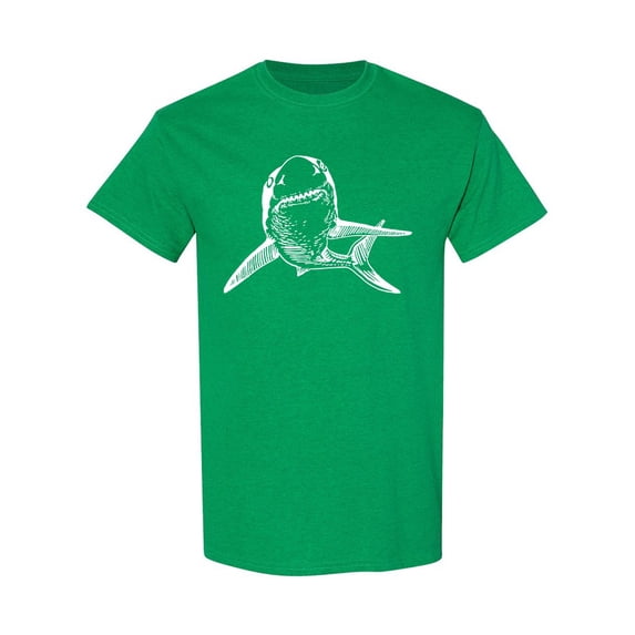 Cool Realistic Shark Front View T-Shirt Men -Image by Shutterstock, Male 3X-Large