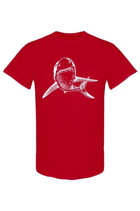 Cool Realistic Shark Front View T-Shirt Men -Image by Shutterstock, Male x-Large