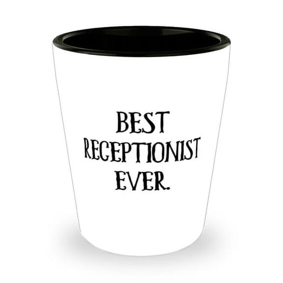 Cool Receptionist Gifts, Best Receptionist Ever, Funny Shot Glass For Friends From Coworkers, Birthday shot glass, Birthday shot glass gift, Personalized birthday shot glass, Engraved birthday shot