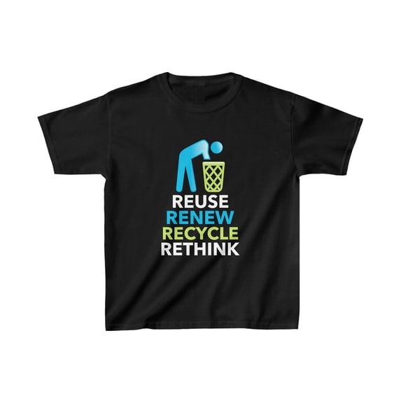 Cool Environmental Reuse Renew Rethink Quote Earth Day Environment T Shirts for Boys