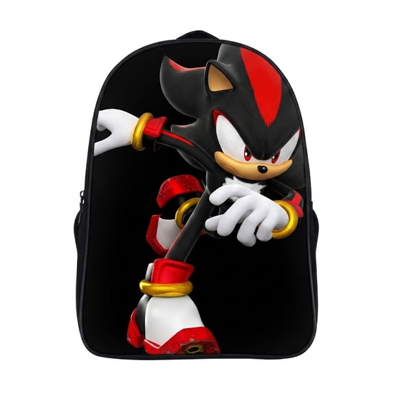 Cool Red & Black Anime Print Backpack, Lightweight Water-Resistant Daypack for Books & Laptop, Multi-Pocket Daily Commute & Library Bag