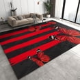 thumbnail image 1 of Cool Red Butterfly Indoor Bedroom Carpet, Abstract Black And Red Stripes Area Rug, Non-Slip Foldable Washable Rugs For Living Room Entryway Hallway Office Dining Room 5 x 6ft, 1 of 6