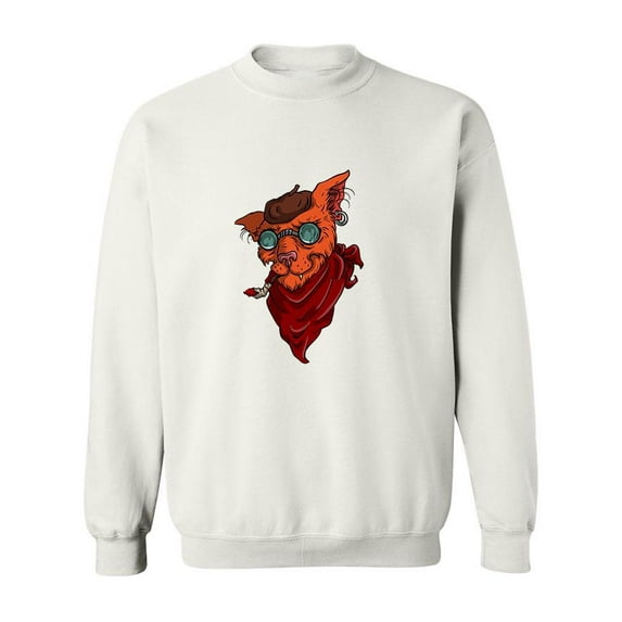Cool Red Cat With A Pipe Sweatshirt Men -Image by Shutterstock, Male Large