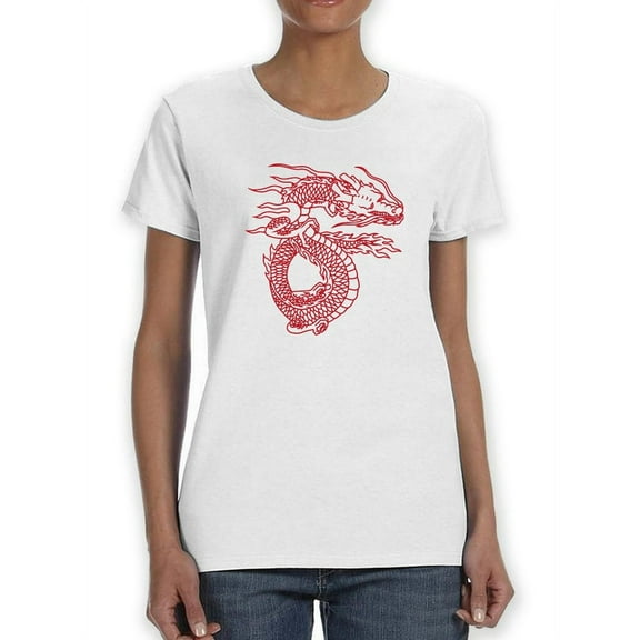 Cool Red Dragon Women T-Shirt, Female XX-Large