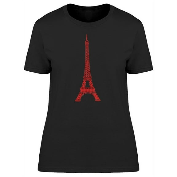 Cool Red Eiffel Tower Doodle T-Shirt Women -Image by Shutterstock, Female Small