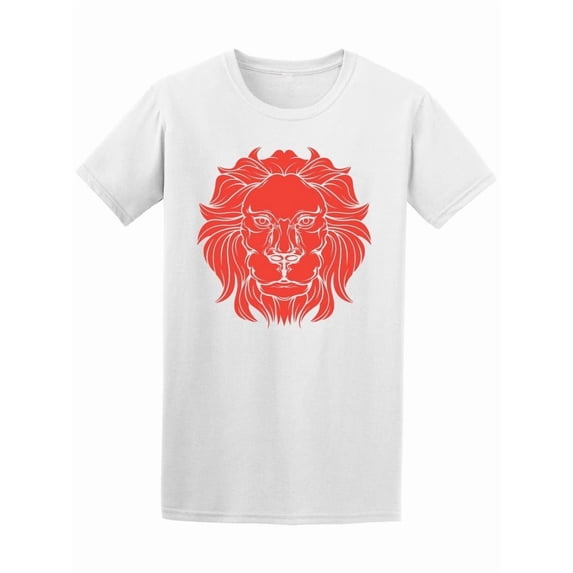 Cool Red Grunge Lion Head Tee Men's -Image by Shutterstock