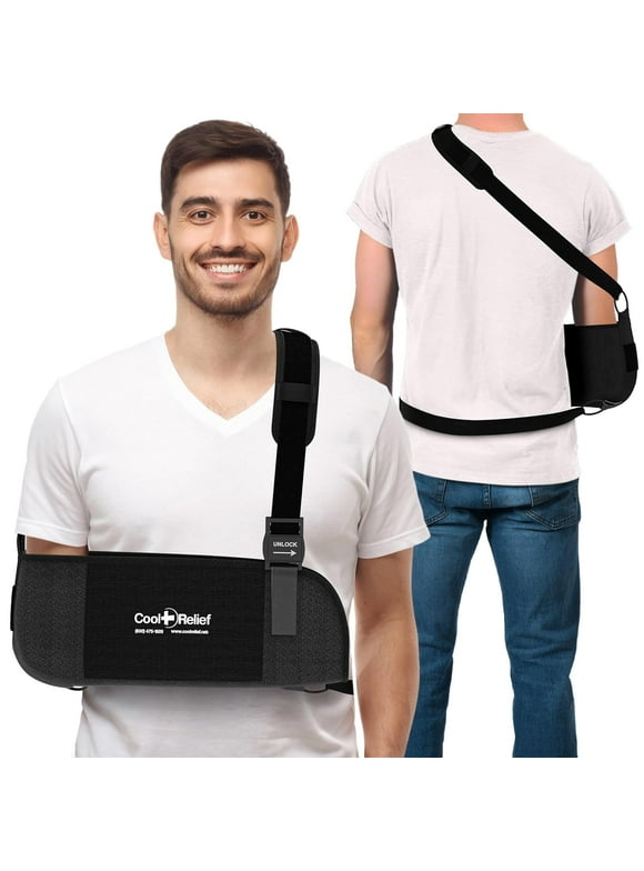 Cool Relief Magnasling Arm Sling for Shoulder Support, Arm Injury and Surgery Recovery, Adjustable