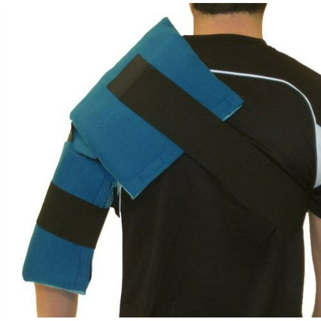 Cool Relief shoulder and arm ice pack wrap for pitchers. Athletic shoulder ice therapy baseball