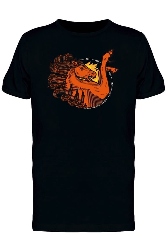 Cool Retro Fiery Stallion Horse Tee Men's -Image by Shutterstock