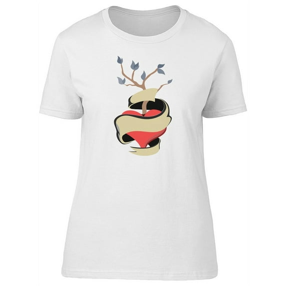Cool Retro Heart And Tree Tee Women's -Image by Shutterstock