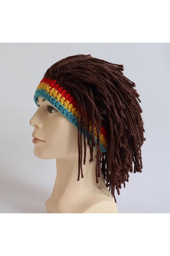 Cool Retro Hippie Woolen Hat, Dreadlock Knit Hat with Eye-Catching Style for Parties, Theatrical Performance Accessory, Unique Photo Prop for Costumes and Festivals, Must-Have for Themed Events