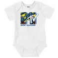 thumbnail image 1 of Cool Retro MTV Boombox Radio Logo Romper Boys or Girls Infant Baby Brisco Brands NB, 1 of 6