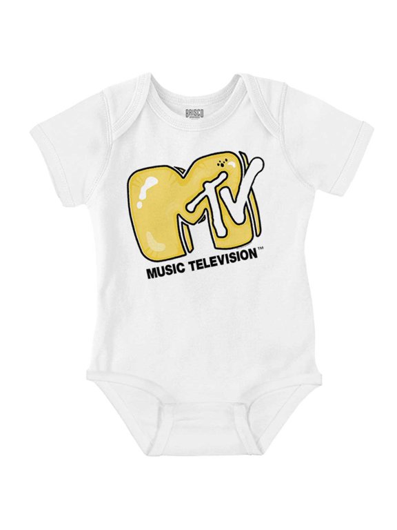 Cool Retro MTV Bubble Balloon Logo Romper Boys or Girls Infant Baby Brisco Brands 12M