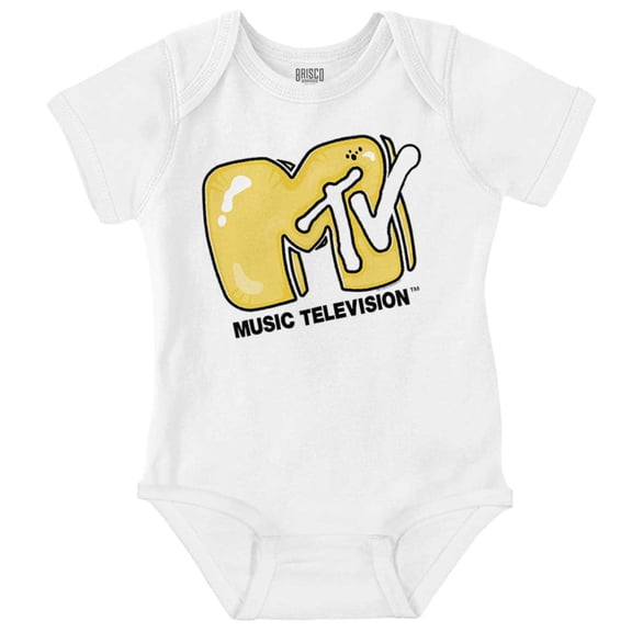 Cool Retro MTV Bubble Balloon Logo Romper Boys or Girls Infant Baby Brisco Brands 6M