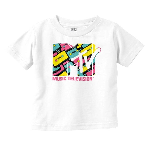 Cool Retro MTV Cassette Tapes Logo Toddler Boy Girl T Shirt Infant Toddler Brisco Brands 12M