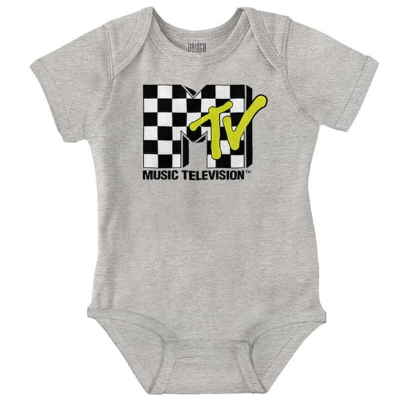 Cool Retro MTV Checker Board Logo Romper Boys or Girls Infant Baby Brisco Brands 24M